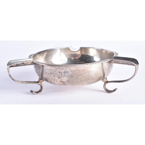 1481 - A PAIR OF ANTIQUE SILVER GRAPE SCISSORS together with a silver ash tray and silver tongs. 210 grams.... 