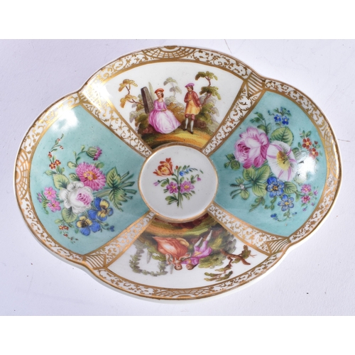 1495 - THREE 19TH CENTURY GERMAN AUGUSTUS REX DRESDEN CUPS AND SAUCERS. Largest 15 cm wide. (6)