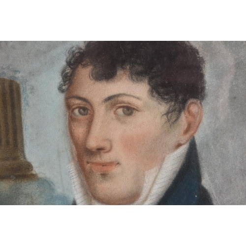 1499 - English School (Early 19th Century) Pastel, Handsome male. 38 cm x 35 cm.