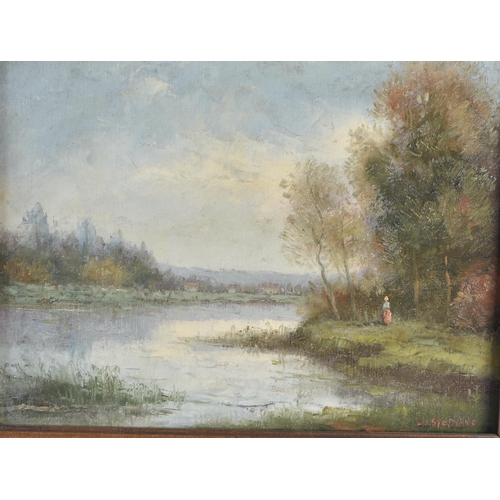 1501 - L Stephano (Born 1948) Korean, Oil on canvas, River landscape. 60 cm x 50 cm.