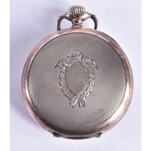 1504 - A VINTAGE OMEGA SILVER POCKET WATCH. 91.8 grams overall. 5 cm diameter.