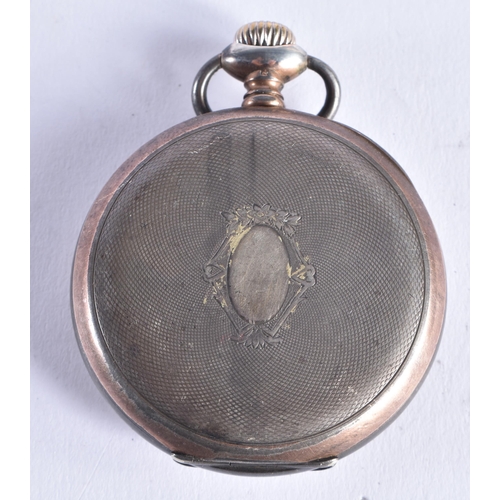 1509 - A VINTAGE ZENITH SILVER POCKET WATCH. 98.4 grams overall. 5.25 cm diameter.