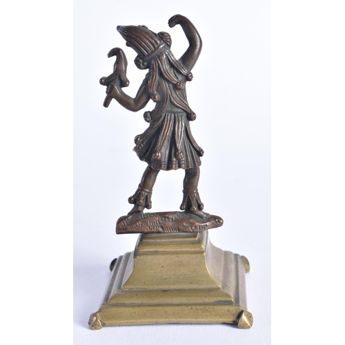 1510 - AN ANTIQUE BRONZE PUNCH AND JUDY FIGURE. 10 cm x 5.5 cm.