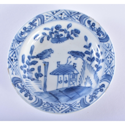 1537 - TWO 18TH CENTURY CHINESE EXPORT BLUE AND WHITE TEABOWLS AND SAUCERS Kangxi to Qianlong. Largest 13 c... 