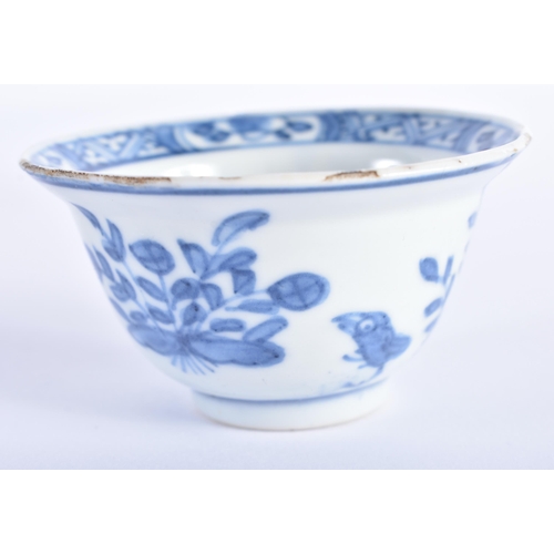 1537 - TWO 18TH CENTURY CHINESE EXPORT BLUE AND WHITE TEABOWLS AND SAUCERS Kangxi to Qianlong. Largest 13 c... 