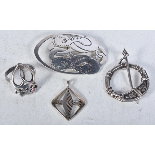 759 - Collection of Sterling Silver Scottish Jewellery Inc. Ola Gorie x 4 26g. (4)