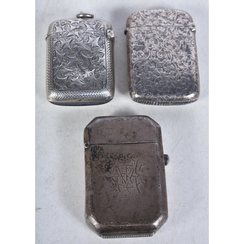 778 - 3 x .925 sterling silver vesta / match cases. 71.5 grams. 5.5 cm x 3 cm. (3)