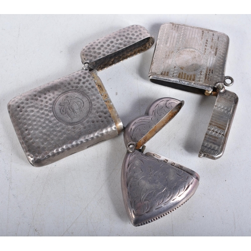 784 - 3 x .925 sterling silver vesta / match cases. 74 grams. 5.25 cm x 3.75 cm. (3)