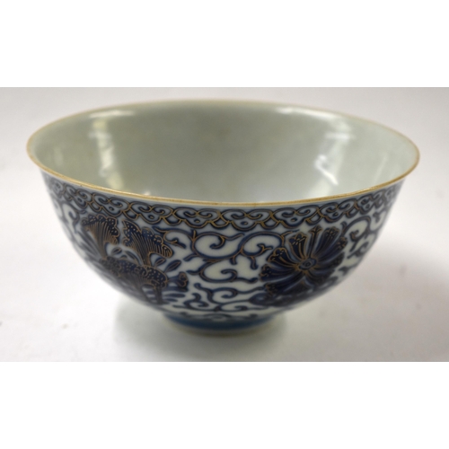 862 - A CHINESE QING DYNASTY BLUE AND WHITE PORCELAIN BOWL Jiaqing mark and probably of the period. 13.5 c... 