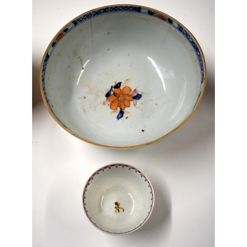 881 - AN 18TH CENTURY CHINESE EXPORT IMARI BOWL etc. (4)