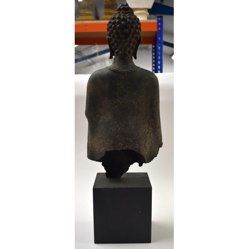 897 - A LARGE SOUTH EAST ASIAN CAMBODIAN BRONZE FIGURE OF A BUDDHA. 56 cm high.