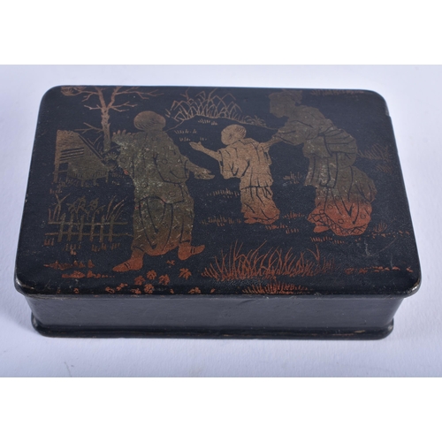 953 - 19th Century East Asian Lacquer Snuff / Tobacco/ Stamp Boxes Inc. Red Example & Vintage Christian Di... 