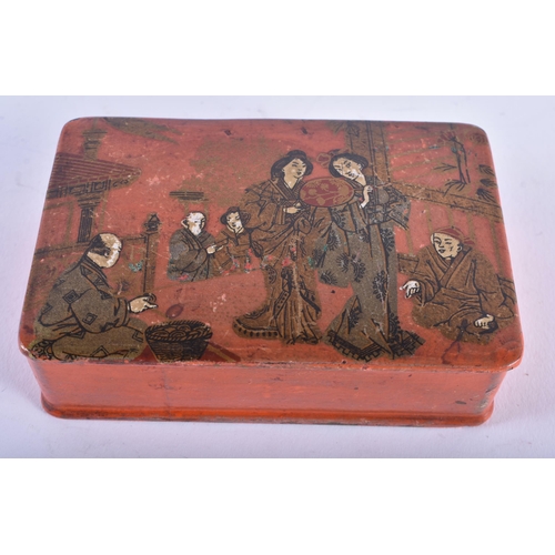 953 - 19th Century East Asian Lacquer Snuff / Tobacco/ Stamp Boxes Inc. Red Example & Vintage Christian Di... 