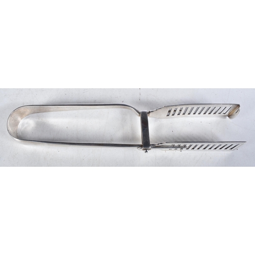 972 - antique .925 sterling silver asparagus tongs. Sheffield 1934. 22.5 cm x 4.5 cm.