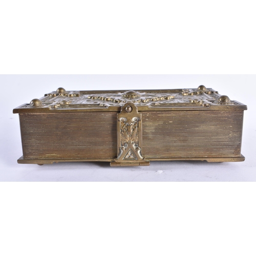 994 - A RARE MID 19TH CENTURY ENGLISH GOTHIC BRONZE SECRET BOOK JEWELLERY BOX decorated in relief with fol... 