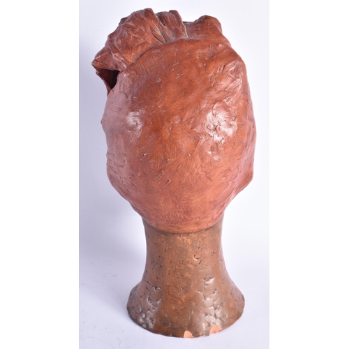 997 - British School (C1970) M B Young, Terracotta, Sculpture of a female wearing a turban. 32 cm x 15 cm.