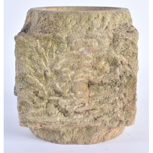 113 - A RARE WWII HOUSES OF PARLIAMENT STONE MORTAR. 18 cm x 14 cm.