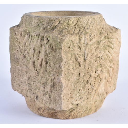 113 - A RARE WWII HOUSES OF PARLIAMENT STONE MORTAR. 18 cm x 14 cm.