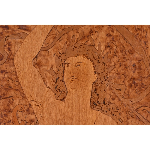 123 - A FINE PAIR OF EARLY 20TH CENTURY ART NOUVEAU CARVED WOOD MAIDEN PANELS. 58 cm x 28 cm.