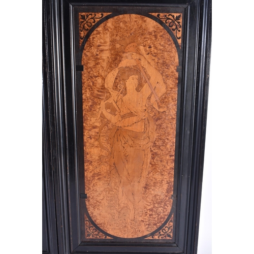 123 - A FINE PAIR OF EARLY 20TH CENTURY ART NOUVEAU CARVED WOOD MAIDEN PANELS. 58 cm x 28 cm.