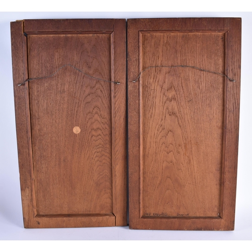 123 - A FINE PAIR OF EARLY 20TH CENTURY ART NOUVEAU CARVED WOOD MAIDEN PANELS. 58 cm x 28 cm.