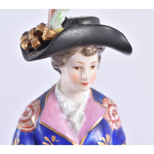 132 - A PAIR OF LATE 19TH CENTURY SAMSONS OF PARIS PORCELAIN FIGURES modelled as figures with animals. 20 ... 