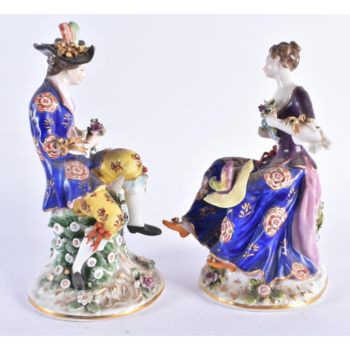 132 - A PAIR OF LATE 19TH CENTURY SAMSONS OF PARIS PORCELAIN FIGURES modelled as figures with animals. 20 ... 