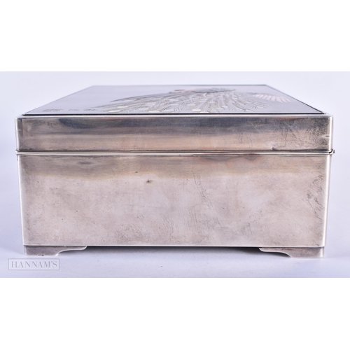 135D - A LOVELY EARLY 20TH CENTURY JAPANESE MEIJI PERIOD SILVER AND SHAKUDO BOX by Katsunobu, After a model... 