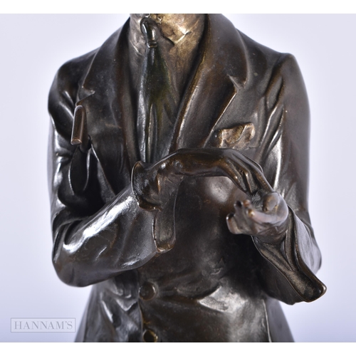 135E - Bruno Zach (C1925) Bronze, Horsewoman. 44.5 cm x 15 cm