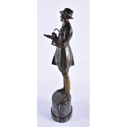 135E - Bruno Zach (C1925) Bronze, Horsewoman. 44.5 cm x 15 cm