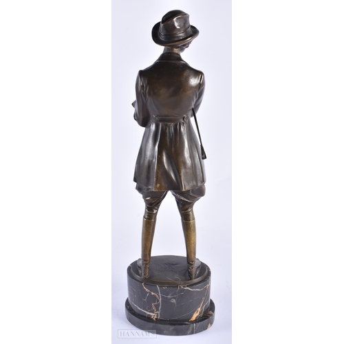 135E - Bruno Zach (C1925) Bronze, Horsewoman. 44.5 cm x 15 cm