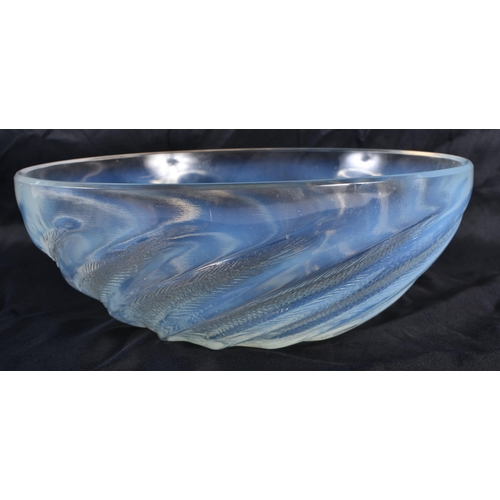 139 - AN R LALIQUE FRENCH GLASS FISH BOWL. 24 cm diameter.