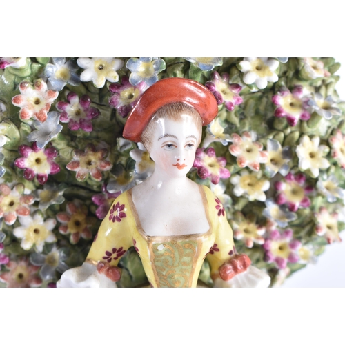 144 - A 19TH CENTURY DERBY PORCELAIN FIGURE together with a pair of 19th century French porcelain figures.... 