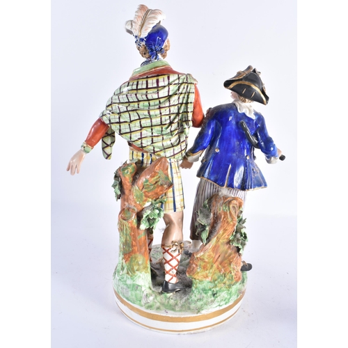 145 - A LARGE AND UNUSUAL 19TH CENTURY DERBY PORCELAIN FIGURAL GROUP. 30 cm high.