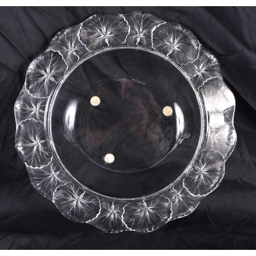 149 - A LARGE LALIQUE GLASS BOWL. 27 cm wide.