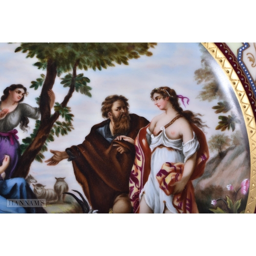 150E - A LATE 19TH CENTURY AUSTRIAN VIENNA PORCELAIN CABINET PLATE painted with classical scenes. 24.5 cm d... 