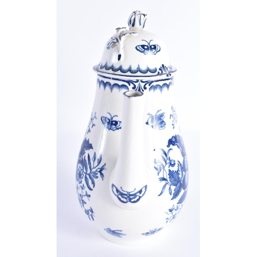 153 - A 19TH CENTURY CONTINENTAL PORCELAIN COFFEE POT After the Worcester original. 20 cm high.