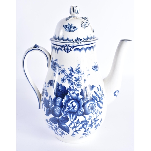 153 - A 19TH CENTURY CONTINENTAL PORCELAIN COFFEE POT After the Worcester original. 20 cm high.