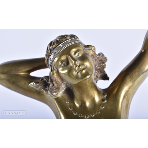 155D - Henri Fugere (1872-1944) Bronze, Art Deco Dancer. 48 cm x 18 cm