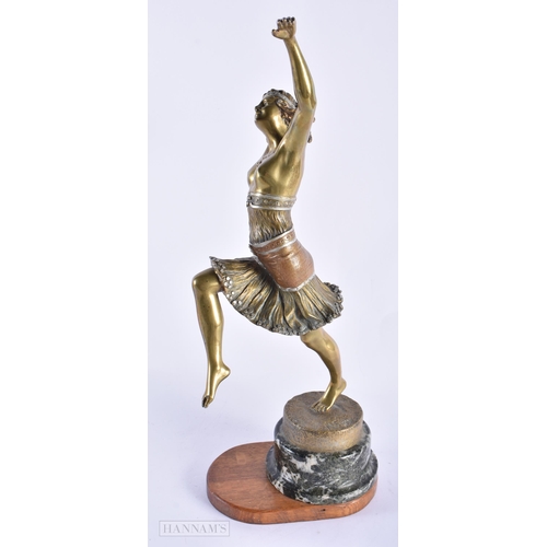 155D - Henri Fugere (1872-1944) Bronze, Art Deco Dancer. 48 cm x 18 cm