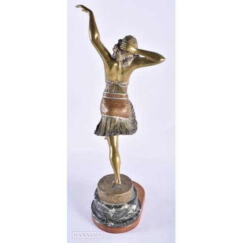 155D - Henri Fugere (1872-1944) Bronze, Art Deco Dancer. 48 cm x 18 cm