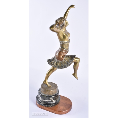 155D - Henri Fugere (1872-1944) Bronze, Art Deco Dancer. 48 cm x 18 cm