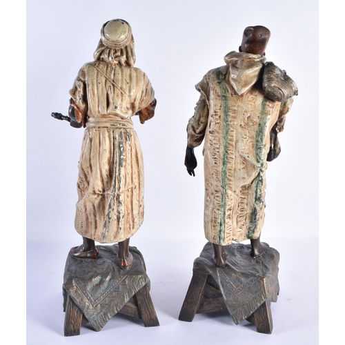 159 - A PAIR OF LATE 19TH CENTURY AUSTRIAN COLD PAINTED SPELTER FIGURES. 45 cm high.