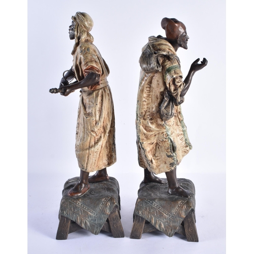 159 - A PAIR OF LATE 19TH CENTURY AUSTRIAN COLD PAINTED SPELTER FIGURES. 45 cm high.