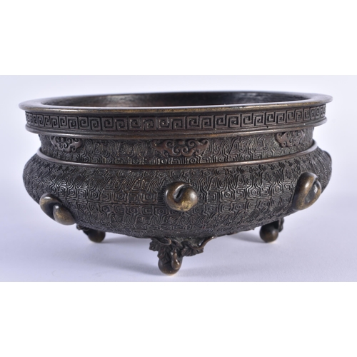 16 - A LOVELY 19TH CENTURY JAPANESE MEIJI PERIOD BRONZE CENSER overlaid with shells and motifs. 15 cm wid... 