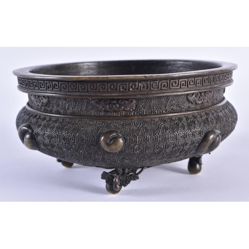 16 - A LOVELY 19TH CENTURY JAPANESE MEIJI PERIOD BRONZE CENSER overlaid with shells and motifs. 15 cm wid... 