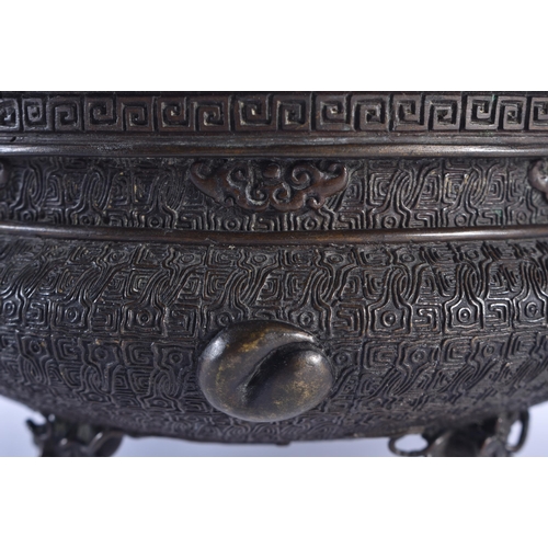 16 - A LOVELY 19TH CENTURY JAPANESE MEIJI PERIOD BRONZE CENSER overlaid with shells and motifs. 15 cm wid... 