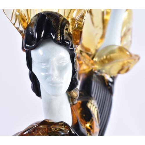 170 - A LARGE PAIR OF MURANO STYLE GLASS FIGURES OF DANCERS by Franco Toffolo. Largest 44 cm high.