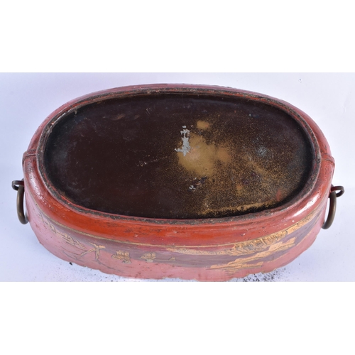 174 - A REGENCY PAINTED TOLEWARE PLANTER. 30 cm x 16 cm.