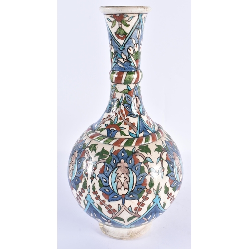 175 - A PERSIAN IZNIK MIDDLE EASTERN VASE. 33 cm high.